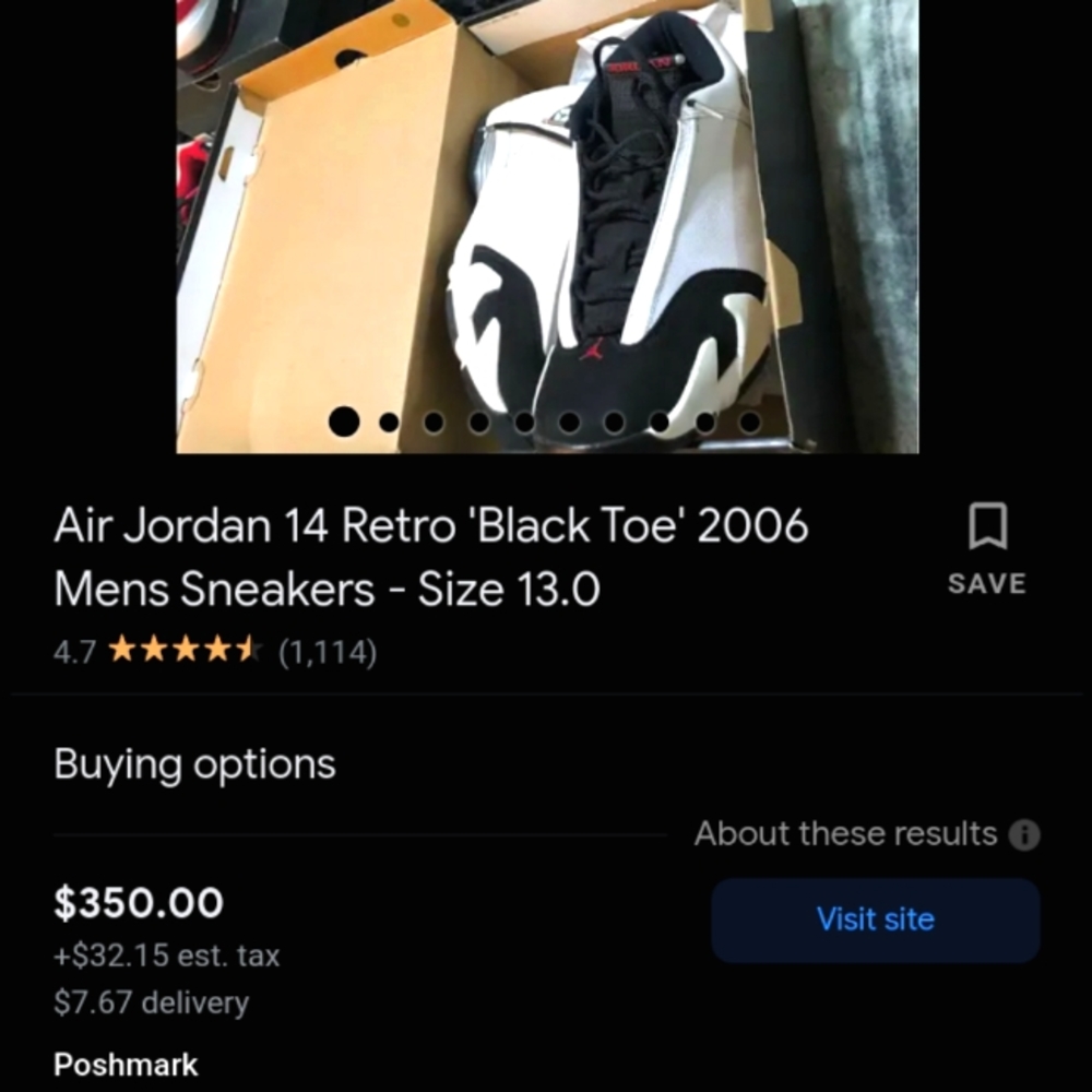 Jordan's 14 retro black toe size 10